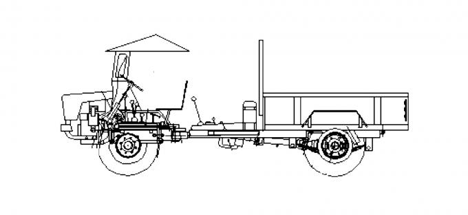 TY2100エンジン25HPの4トンのダンプ トラックはシャーシの省力化SLT-25を連結しました 0
